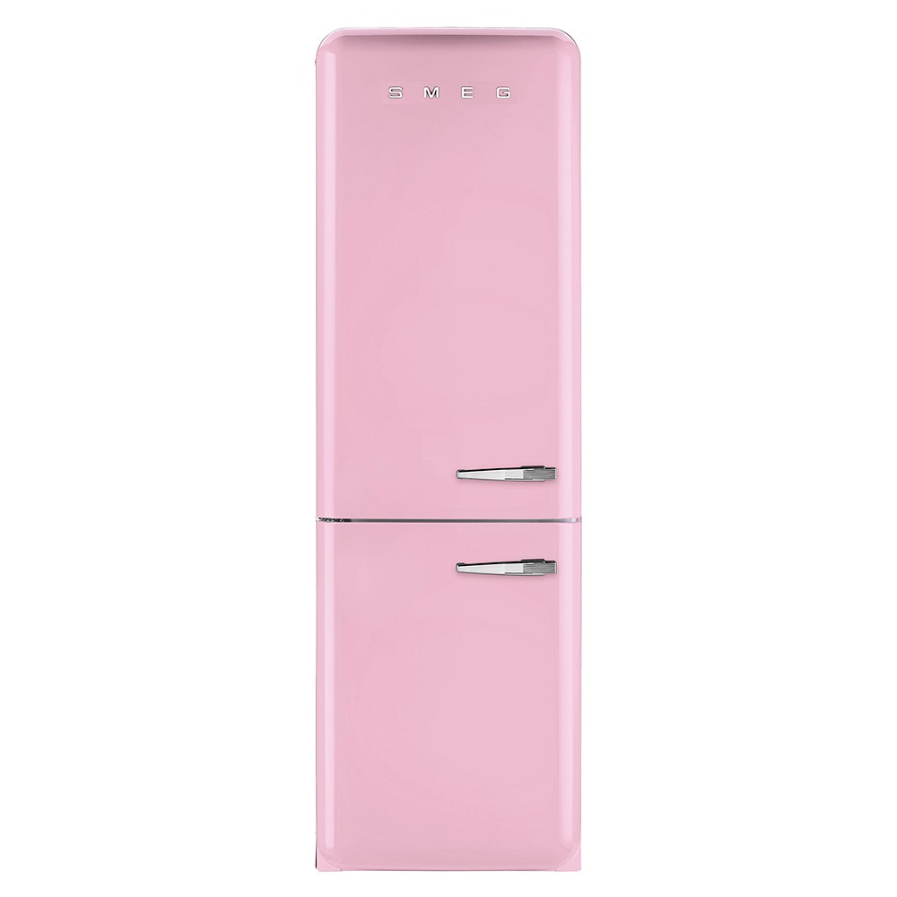 SMEG 50's Style Retro FAB 32 Refrigerator with Freezer, Pink, Left Hinge