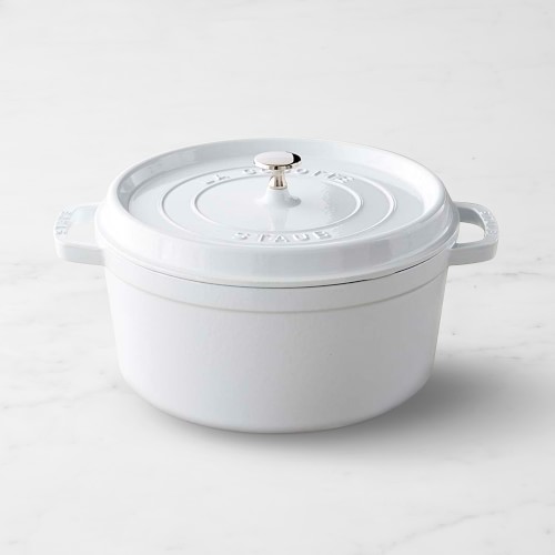 Staub Enameled Cast Iron Round Dutch Oven, 7-Qt., White