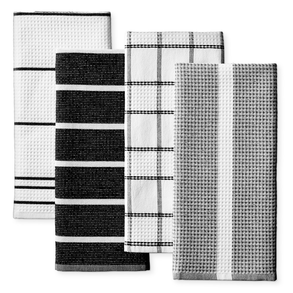 Williams Sonoma Super Absorbent Waffle Weave Towels, Set of 4 - Jet Black