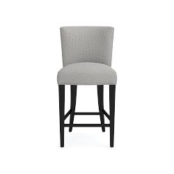OPEN BOX: Trevor Dining Counter Stool, Perennials Chenille Weave, Grey, Ebony Leg