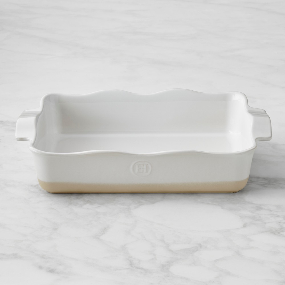 Emile Henry French Ceramic Ruffled Rectangular Baker, Large