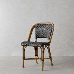 Parisian Bistro Woven Dining Side Chair, Black