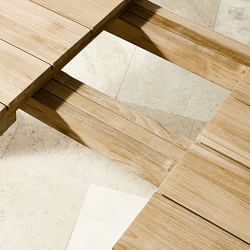 Larnaca Teak Extendable Dining Table &amp; All-Weather Weave Dining Chairs (72"-94")