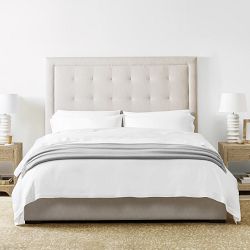 Irving Box-Tufted Upholstered Bed &amp; Headboard