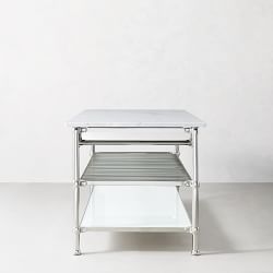 Modular Double Kitchen Island with Marble Top (72&quot;)