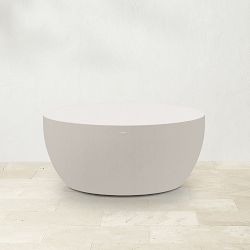 Blinde Circ 30" Low Round Coffee Table, Bone