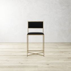OPEN BOX: Dessau Dining Counter Stool, Performance Velvet, Charcoal