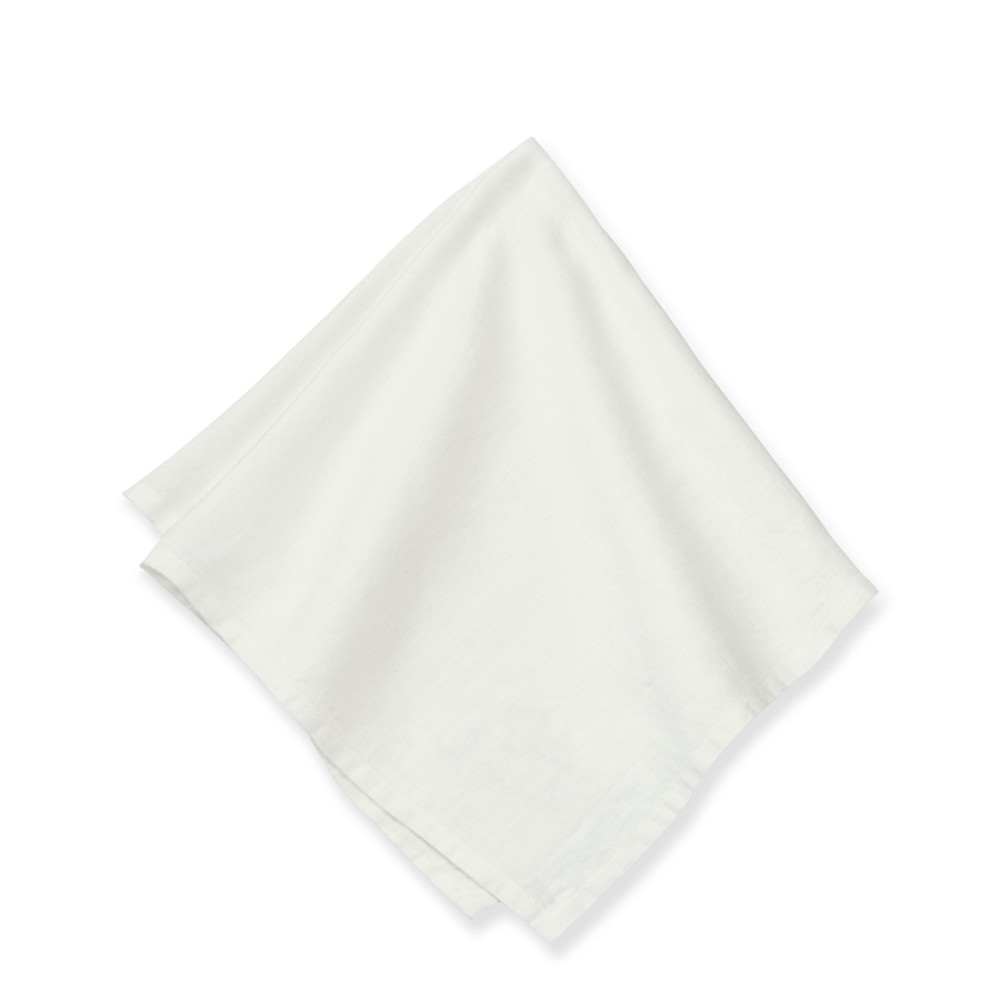 Italian Washed Linen Napkins - Set of 8, Cream