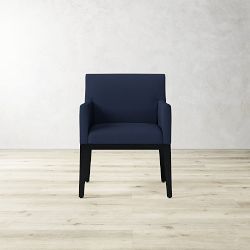 OPEN BOX: Wilson Track Arm Chair, Performance Slub Weave, Navy, Ebony