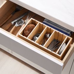 Hold Everything In Drawer Adjustable Divided Cabinet Organizer, Ashwood
