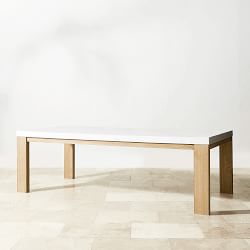 Larnaca Outdoor Teak Fiberstone Dining Table (96&quot;-108&quot;)