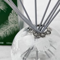 Williams Sonoma Winter Forest Ornament Diffuser, Glass with White Decal
