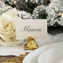 Heirloom Gold Place Card Holders, Set of 4