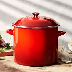 Enameled-Steel Stock Pot with Stainless-Steel Knob