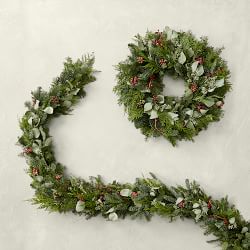 Cedar Berry Eucalyptus Live Wreath &amp; Garland