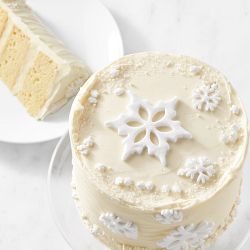 White Snowflake Three-Layer Vanilla Cake, Serves 6-8