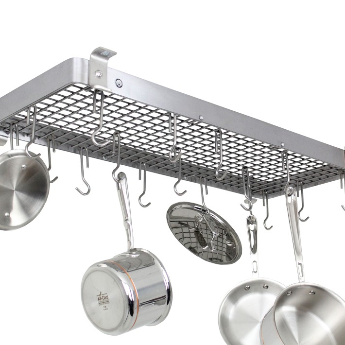Enclume Flush-Mounted Rectangular Ceiling Pot Rack Williams Sonoma