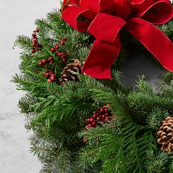 Holiday Berry &amp; Pine Live Wreath &amp; Garland