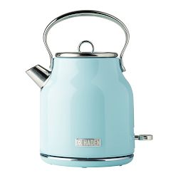 Haden Heritage Stainless-Steel Electric Cordless Kettle, Turquoise, 1.7-L