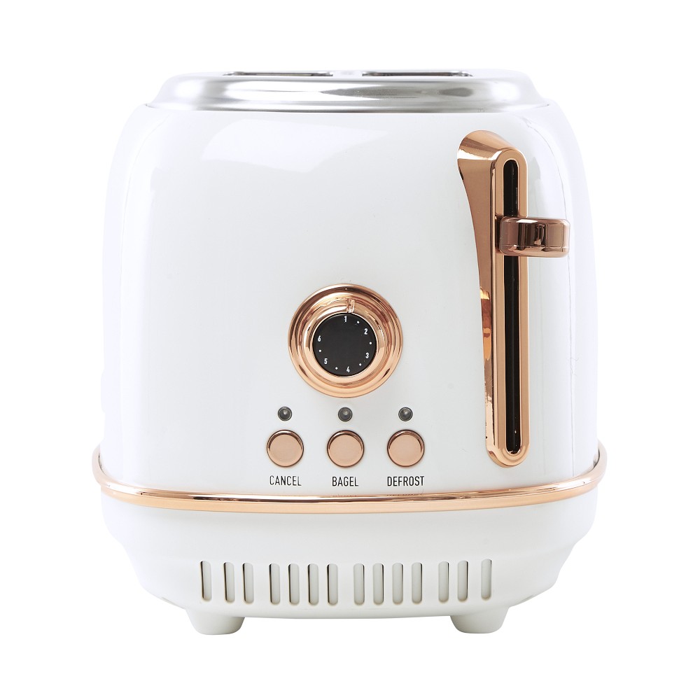 Haden Heritage 2-Slice Wide Slot Toaster - Ivory & Copper