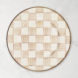 MacKenzie-Childs Mocha Check Salad Plates, Set of 4
