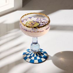 MacKenzie-Childs Royal Check Coupe Glass