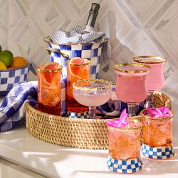 MacKenzie-Childs Royal Check Coupe Glass