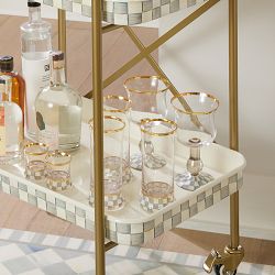 MacKenzie-Childs Sterling Check Highball Glasses