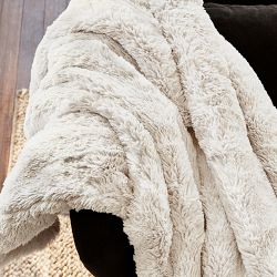 Faux Fur Oversized Throw, White