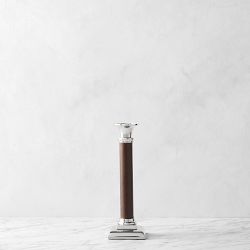 Winston Brown Leather Wrapped Taper Holder