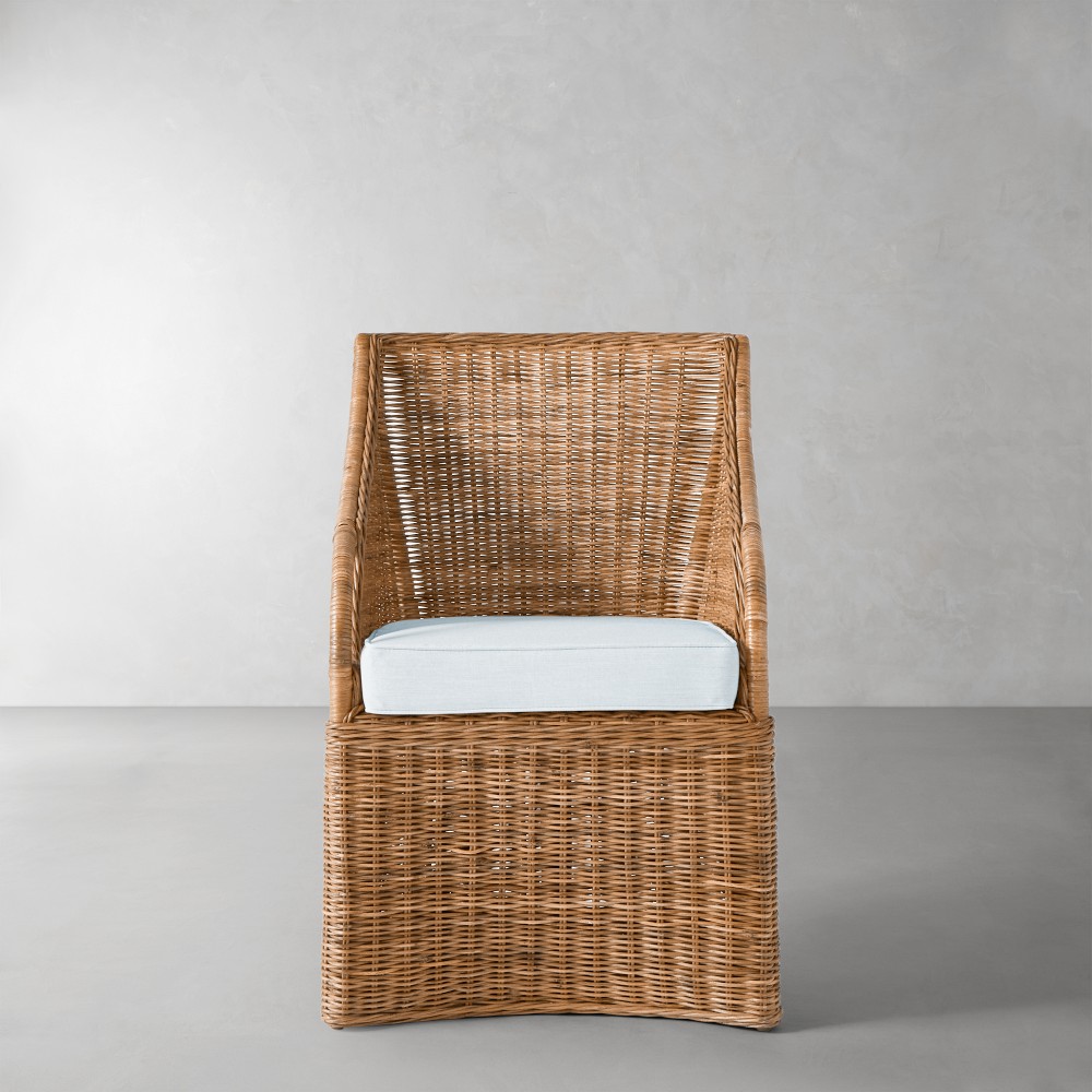 Farallon Armchair Cushion - Sunbrella Performance Canvas, Light Blue