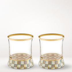 MacKenzie-Childs Sterling Check Tumblers, 8-oz, Set of 2