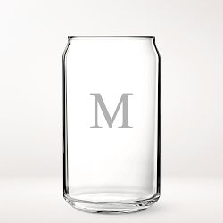 Monogrammed Beer Can Glass, Set of 4
