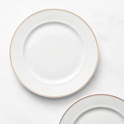 Pillivuyt Plisse Gold Porcelain Salad Plates