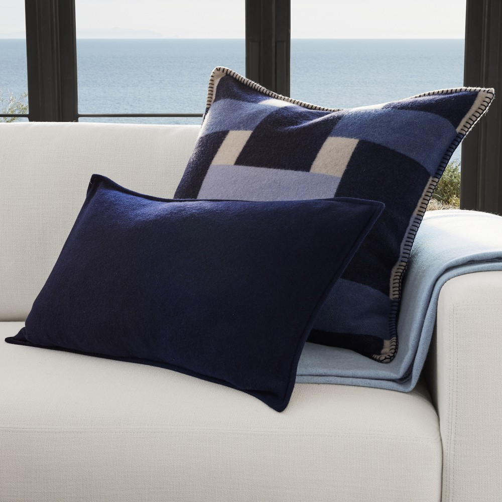 Lesina Merino Wool Pillow Cover, Navy - Navy