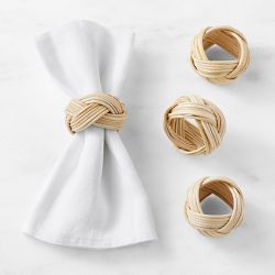 AERIN x Williams Sonoma Braided Woven Napkin Rings, Set of 4