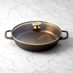 Smithey Seasoned Cast Iron Dual Handle Skillet,12in with Lid PACK SKU