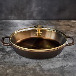 Smithey Seasoned Cast Iron Dual Handle Skillet with Lid