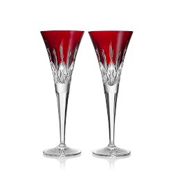 Waterford Lismore Red Champagne Toasting Flutes, Set of 2