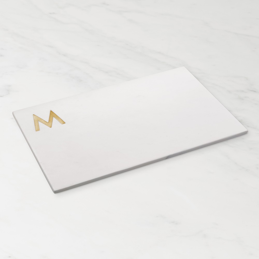 Marble & Brass Monogram Board - M