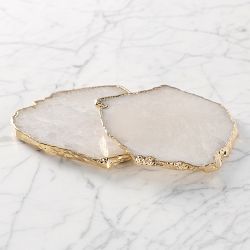 ANNA New York Kivita Coasters, Set of 2, Crystal & Gold