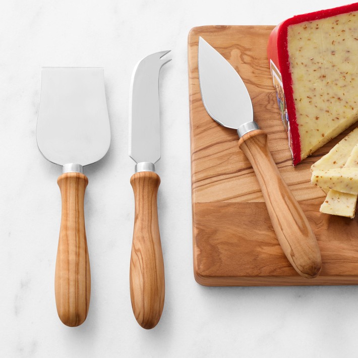 Olivewood Cheese Knives - Set of 3 | Cheese Tools | Williams Sonoma