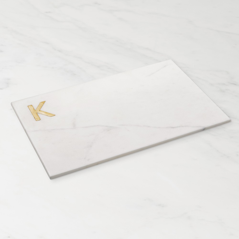 Marble & Brass Monogram Board - K
