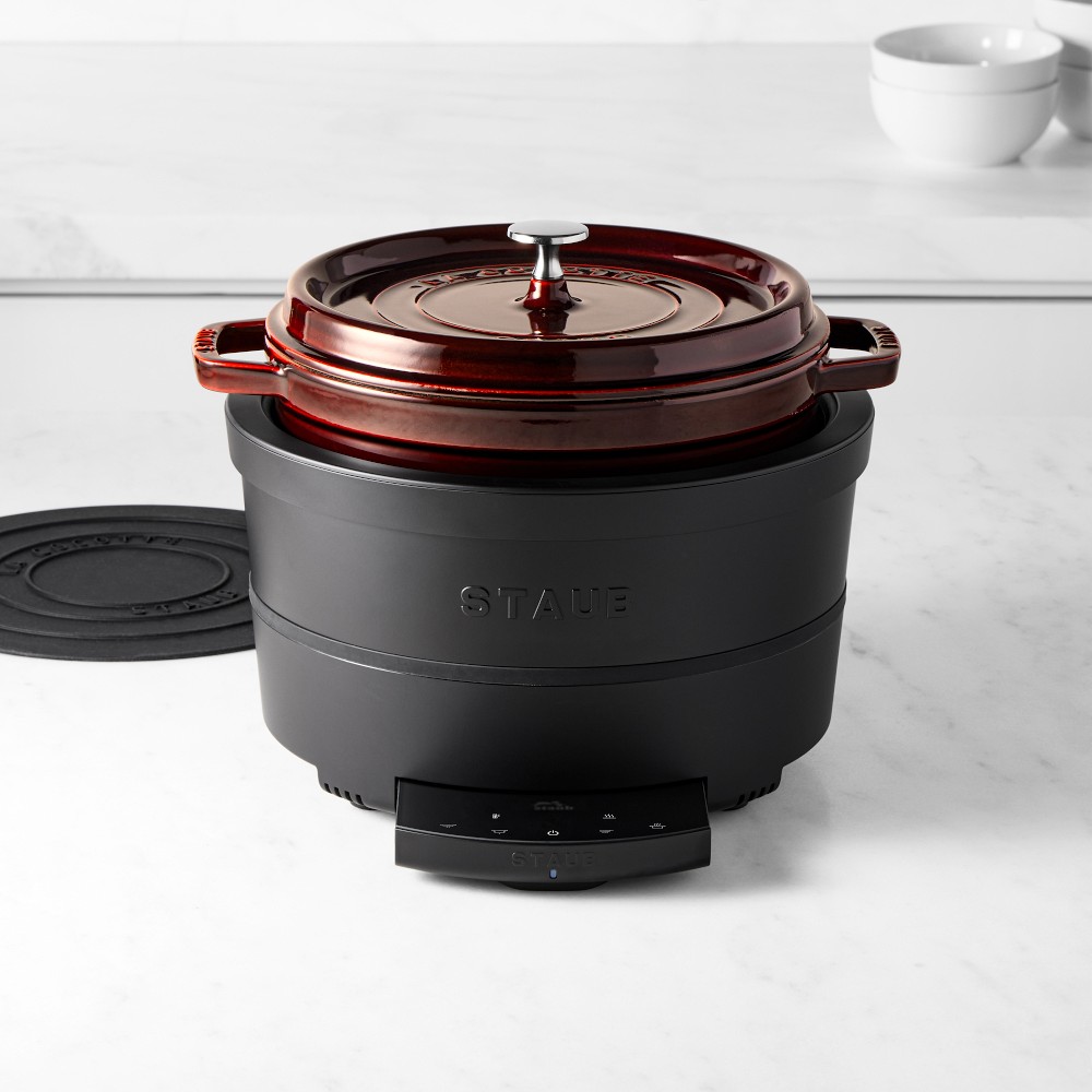 Staub Induction Multi-Cooker with Staub Round Oven - Grenadine
