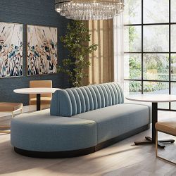 Garbo Upholstered Customizable Banquette &ndash; Vertical Tufting