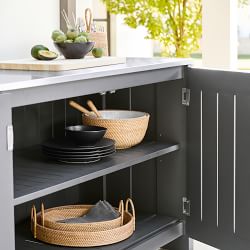 Larnaca Outdoor Slate Grey Metal 2-Door Cabinet (54.5")