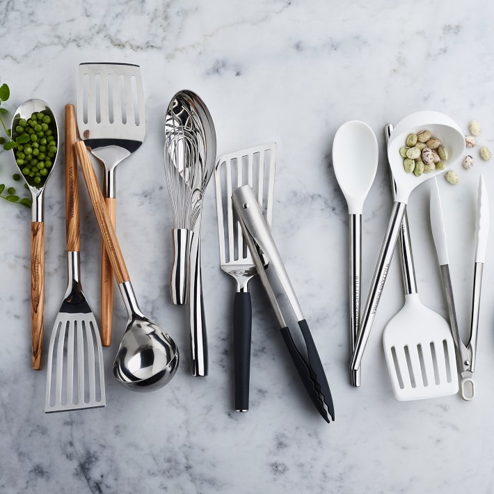 Williams Sonoma Stainless Steel Olivewood Kitchen Utensils