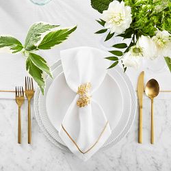 Gold Leaf Napkin Rings, Set of 4
