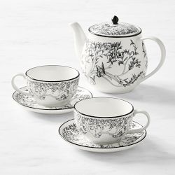 Rory Dobner x Williams Sonoma Ink House Cups and Saucers, Set of 2