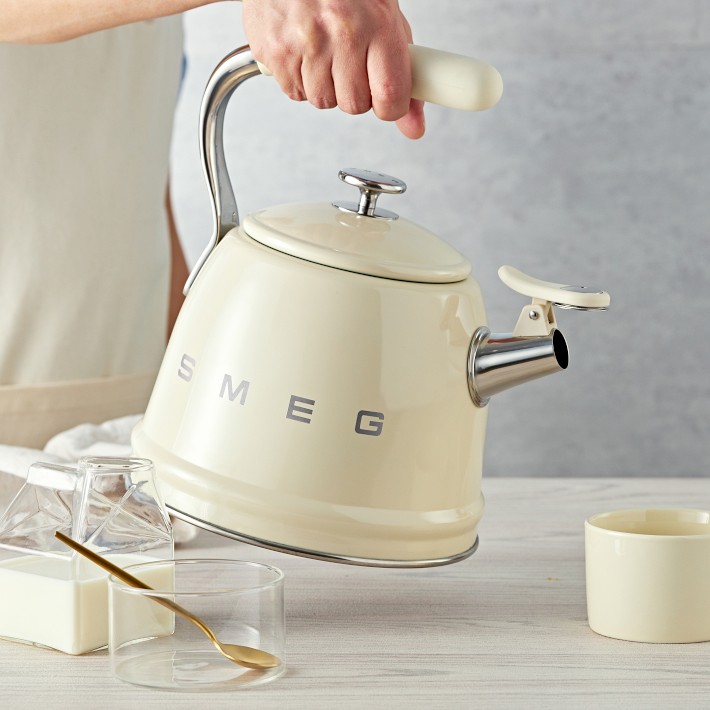 SMEG Stainless-Steel Whistling Tea Kettle, Williams Sonoma